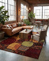 Bistro Lounge Collection Area Rug -  Cappuccino Rectangle Multi  lifestyle 10