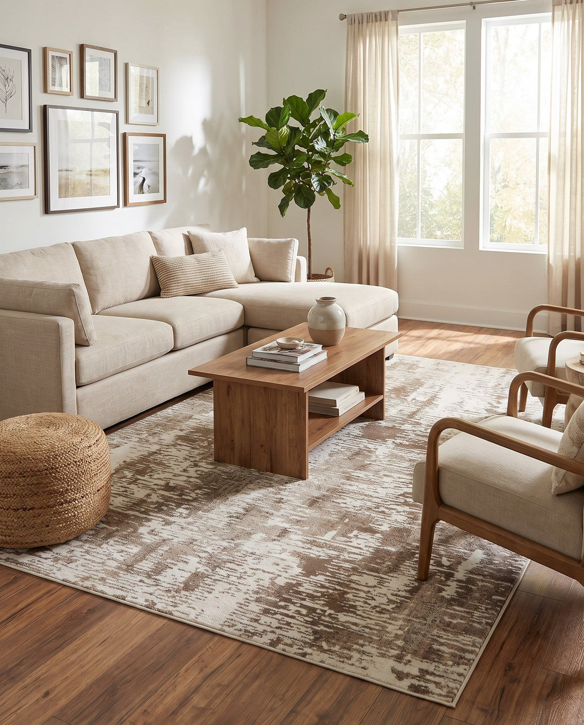 Coastal Haven Collection Area Rug -  Pelican Rectangle Ivory  lifestyle 38