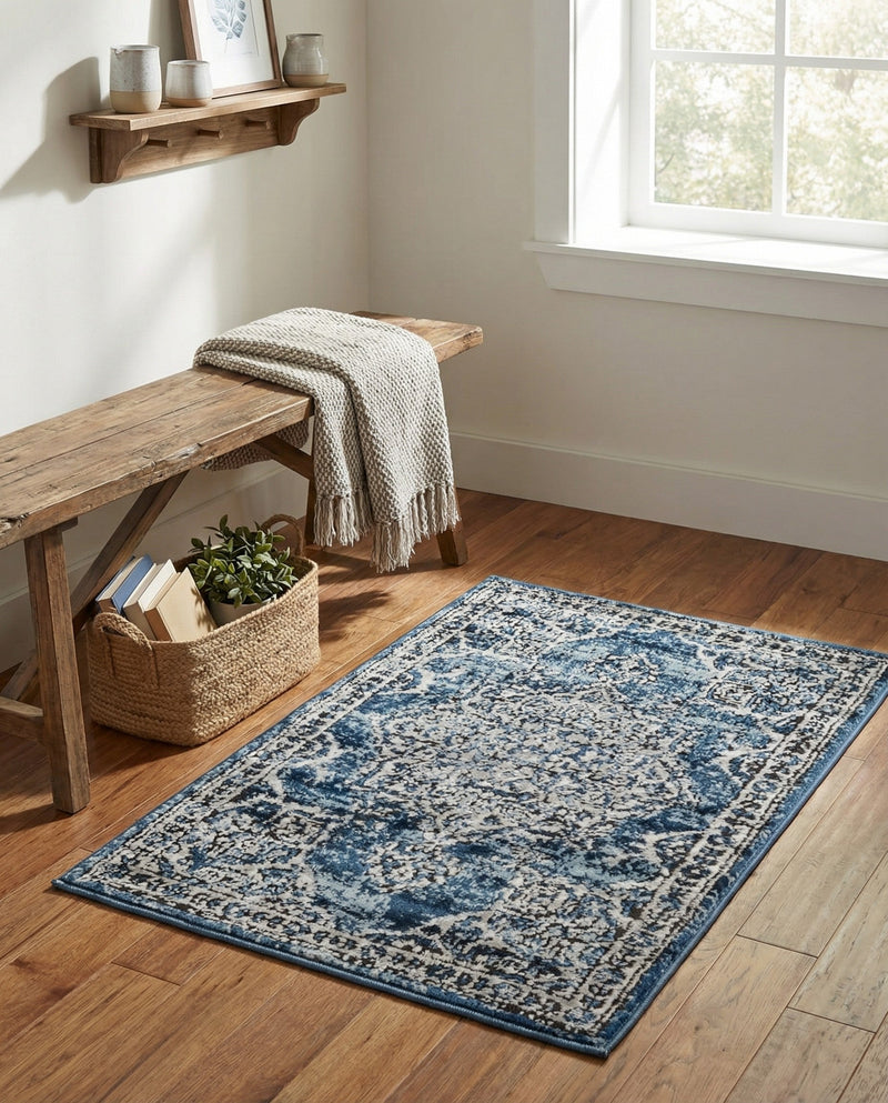 Mykonos Manor Collection Area Rug -  Tinos (Blue) Rectangle Blue  lifestyle 23