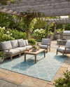 Savannah Pergola Collection Area Rug - Arbor (Aquamarine) Rectangle Aquamarine  lifestyle 26