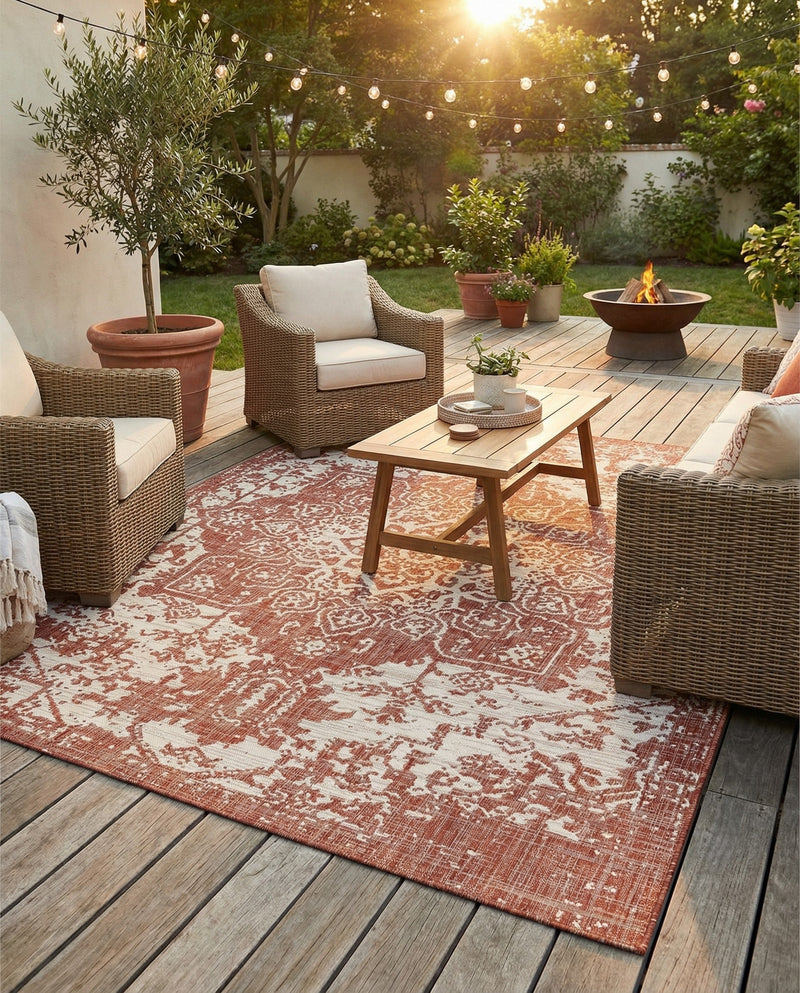 Urban Oasis Rugs Collection Area Rug -  Penthouse (Rust Red) Rectangle Rust Red  lifestyle 7