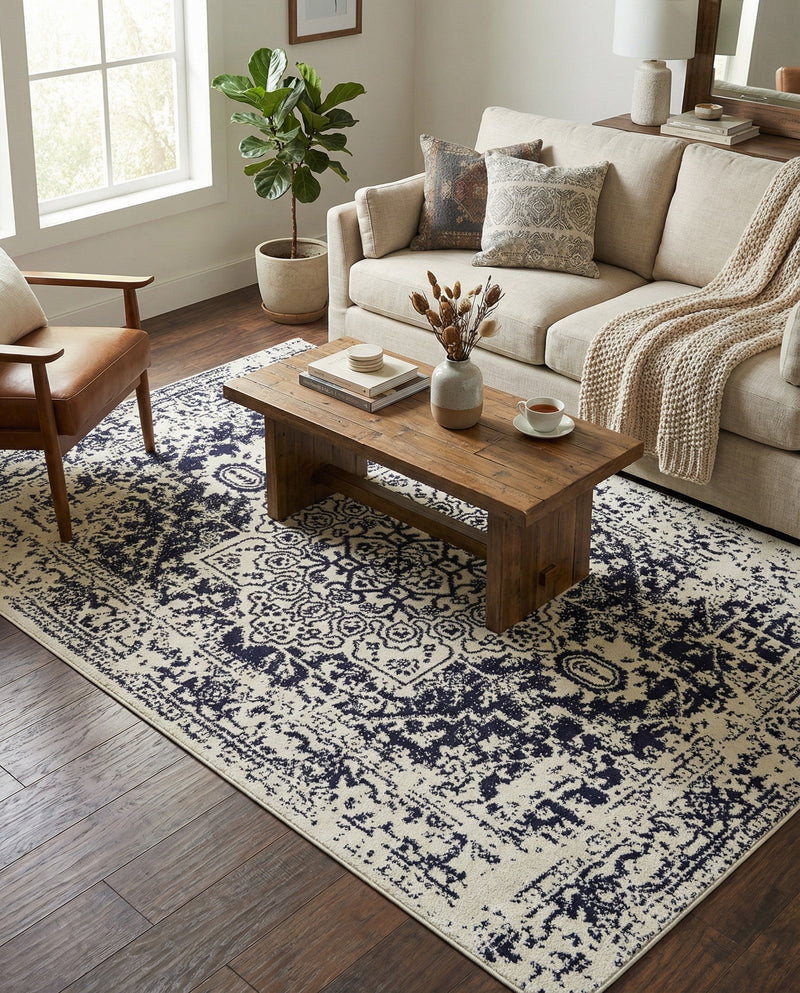 Georgetown Rugs Collection Area Rug - Dupont (Blue) Rectangle Blue  lifestyle 16
