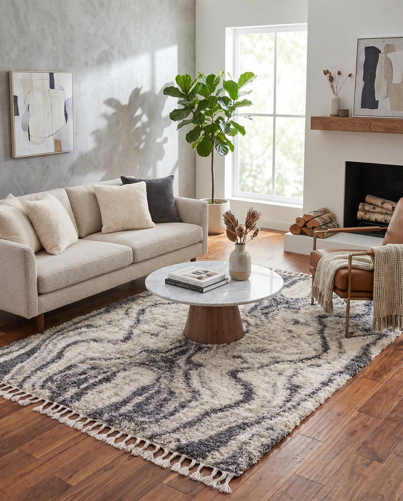 Cozy Cove Shag Collection Area Rug -  Seabreeze Rectangle Gray  lifestyle 27