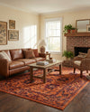 Geneva Terrace Collection Area Rug -  Lausanne Rectangle Orange  lifestyle 14
