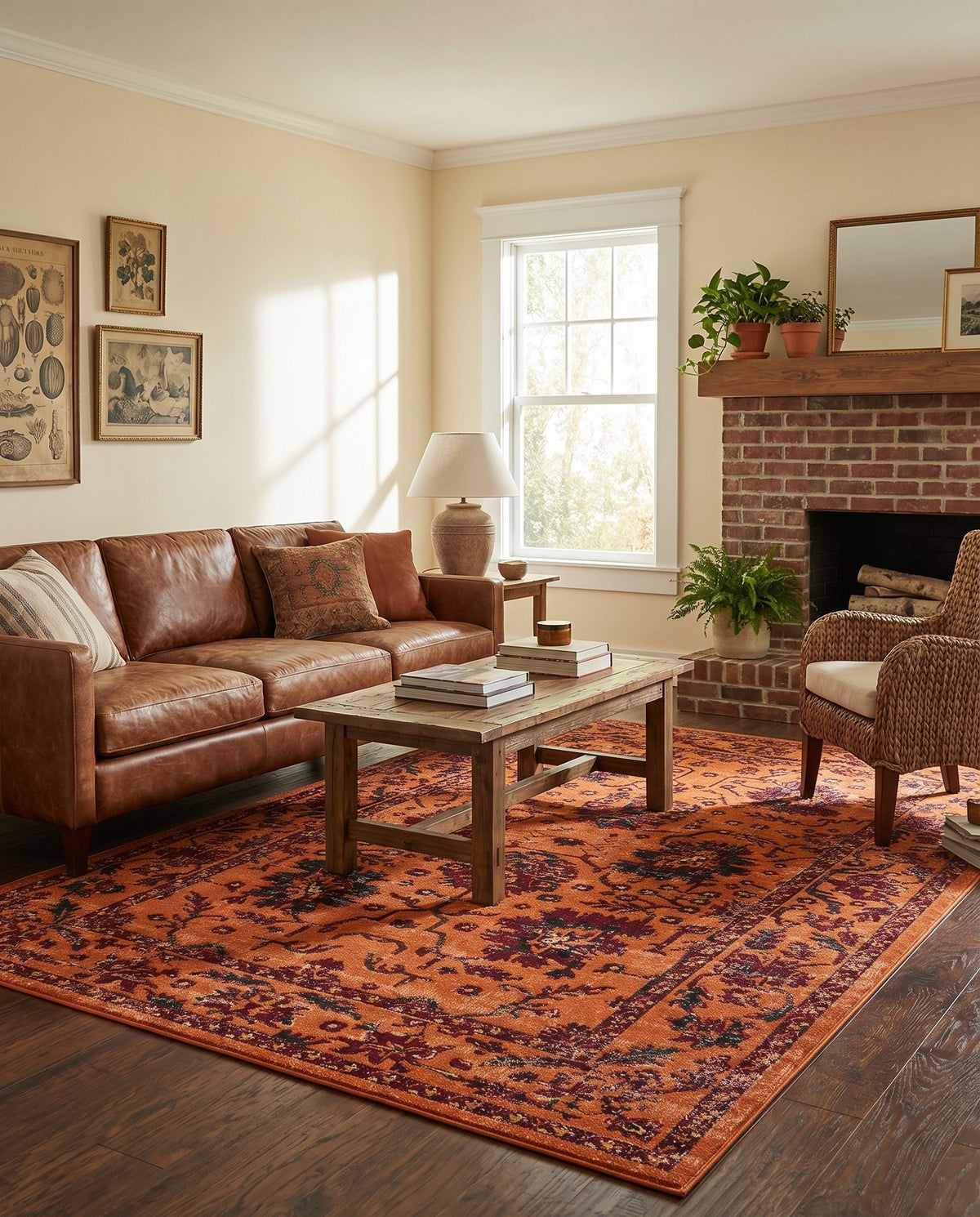 Geneva Terrace Collection Area Rug -  Lausanne Rectangle Orange  lifestyle 14