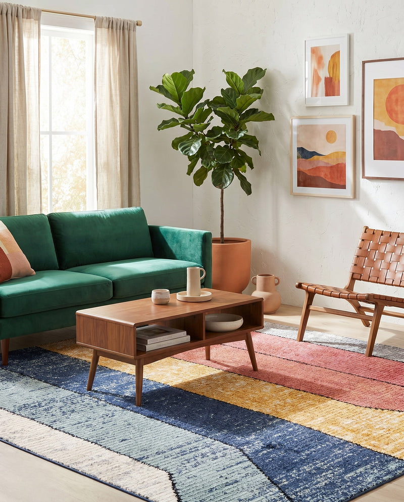 Marrakech Mosaic Collection Area Rug -  Agadir Square Multi  lifestyle 60