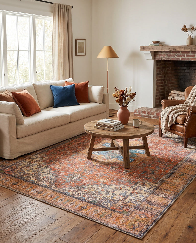 Heritage Elegance Collection Area Rug -  Windsor (Rust Red) Rectangle Rust Red  lifestyle 30