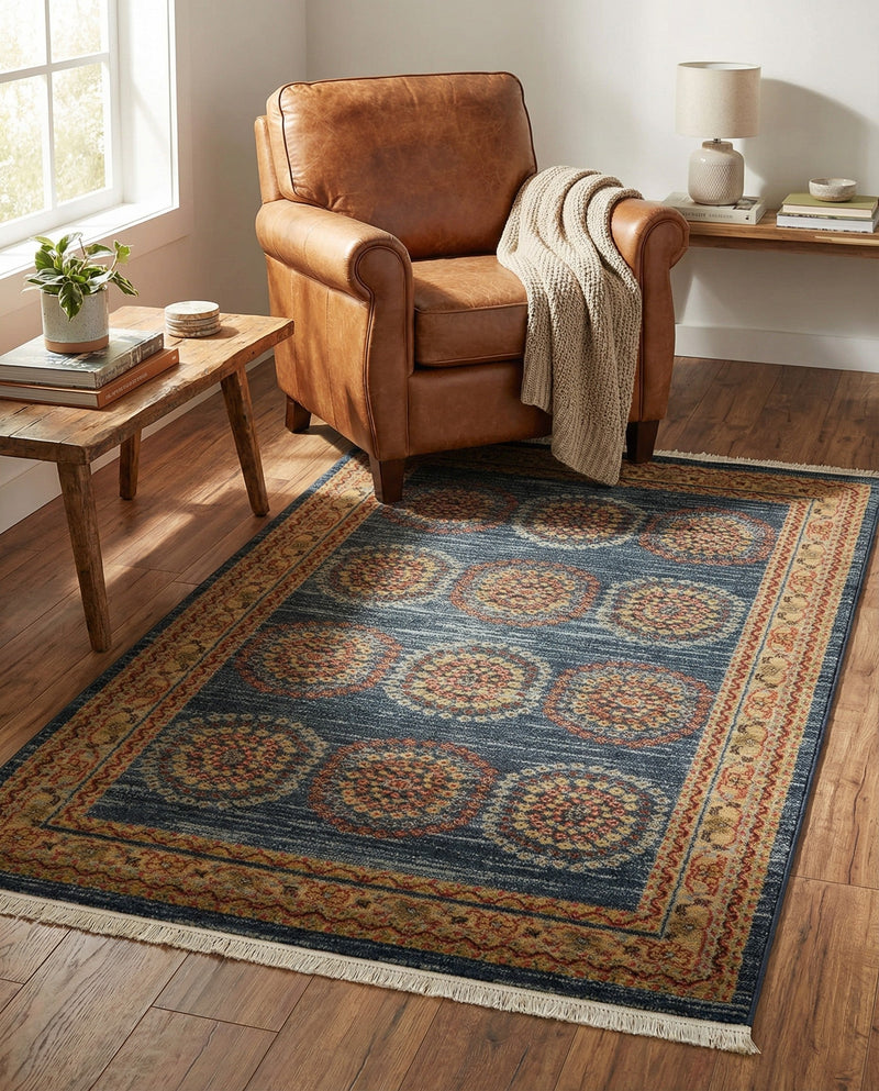 Zagros Oasis Collection Area Rug -  Gilan-e Gharb Rectangle Blue  lifestyle 22