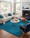 Plush Oasis Collection Area Rug - Serenity (Turquoise) Rectangle Turquoise  lifestyle 16