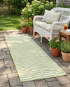 Seaside Stripes Collection Area Rug - Cabana (Green) Runner Green  lifestyle 48