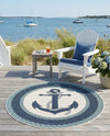 Seaside Haven Rugs Collection Area Rug -  Coralreef Round Navy Blue  lifestyle 72