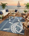 Seaside Haven Rugs Collection Area Rug - Harbor Rectangle Navy Blue  lifestyle 5