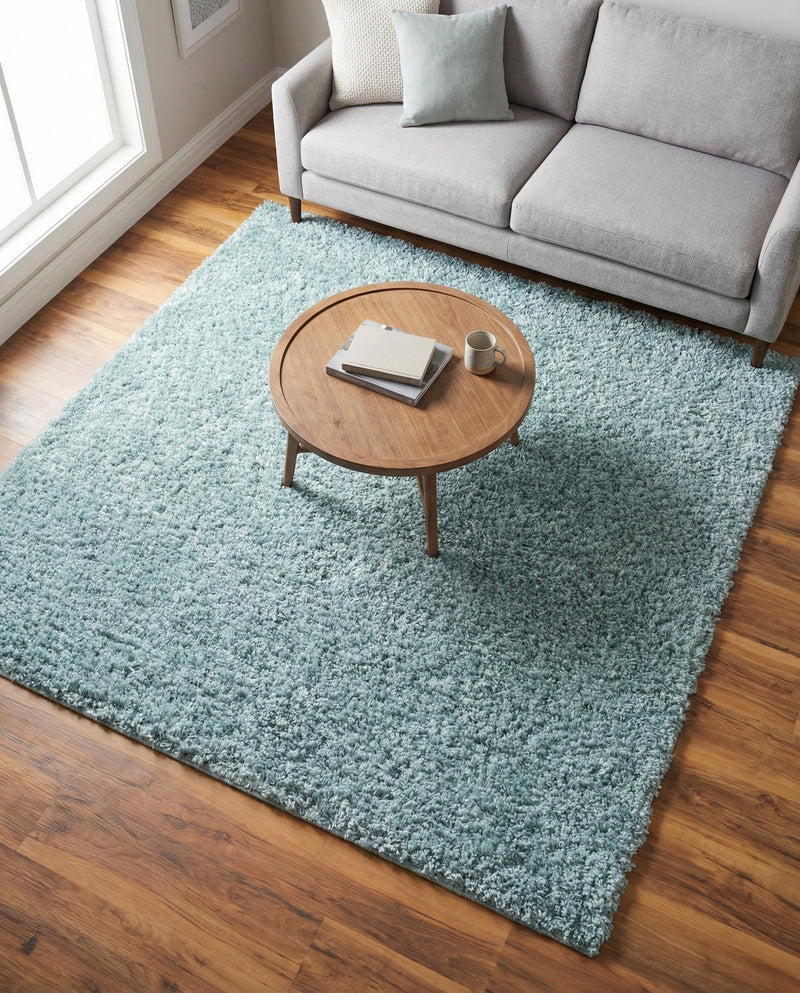 Alpine Plush Collection Area Rug -  Cortina (Aqua) Square Aqua  lifestyle 31