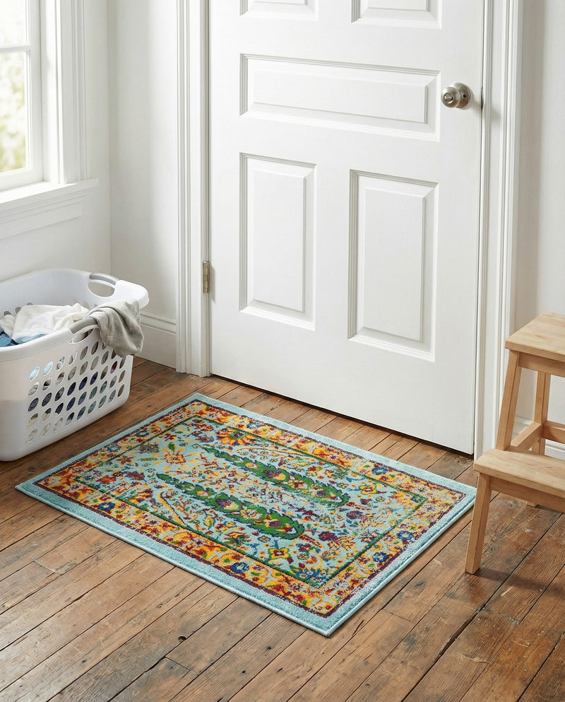 Caribbean Cove Collection Area Rug -  Tobago Rectangle Aqua  lifestyle 67