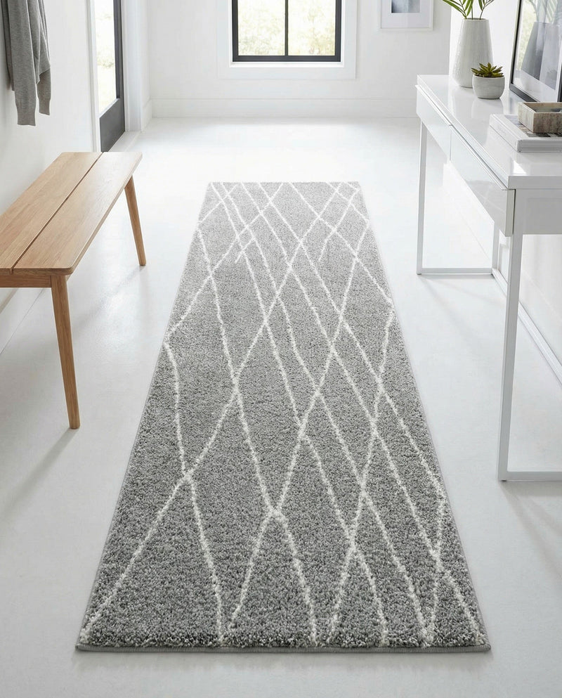 Cozy Haven Shag Collection Area Rug - Serenity (Cloud Gray) Runner Cloud Gray  lifestyle 40