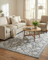 Charleston Elegance Collection Area Rug -  Seaport (Gray) Rectangle Gray  lifestyle 22