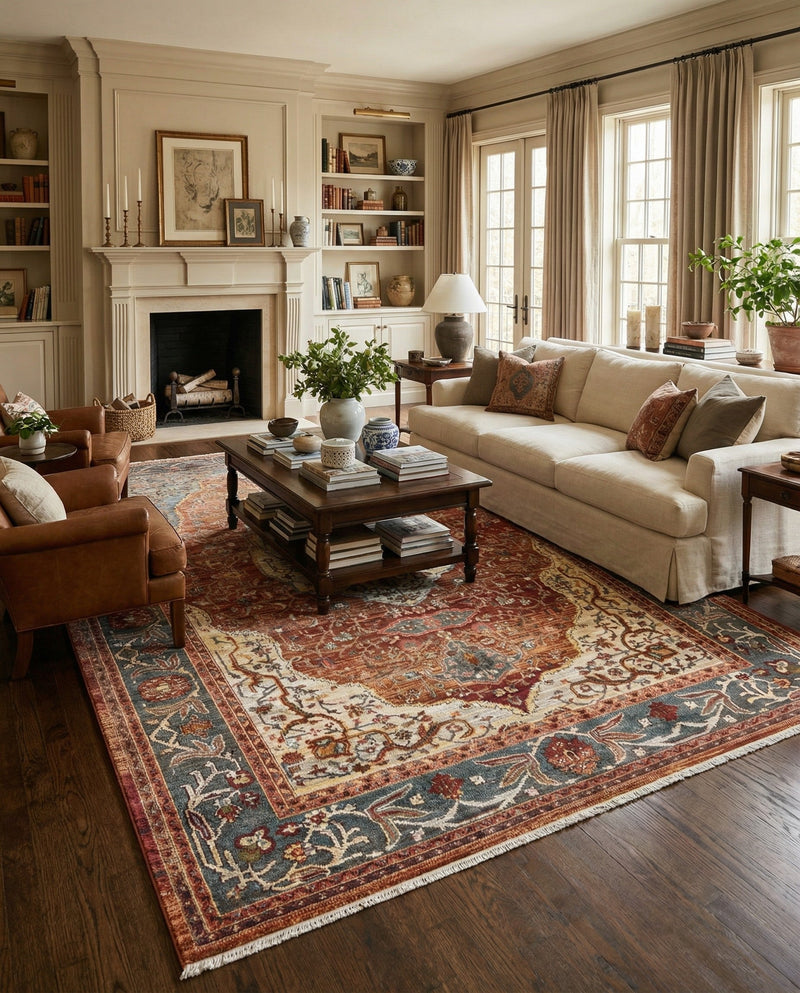 Caribbean Breeze Collection Area Rug -  Vieques Rectangle Rust Red  lifestyle 53