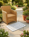 Sustainable Strands Indoor-Outdoor Oasis Collection Area Rug - Harborview Rectangle Gray and White  lifestyle 34