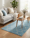 Trellis Mosaic Collection Area Rug -  Pergolatown (Light Blue) Rectangle Light Blue  lifestyle 8