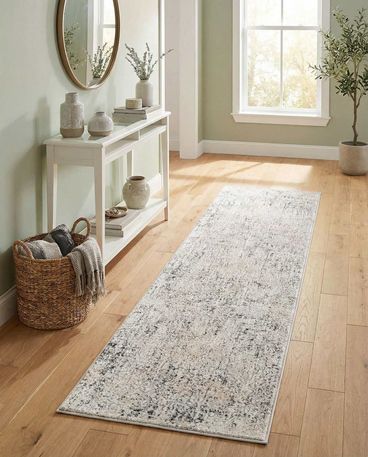 Aegean Elegance Collection Area Rug -  Paros Runner Gray  lifestyle 91