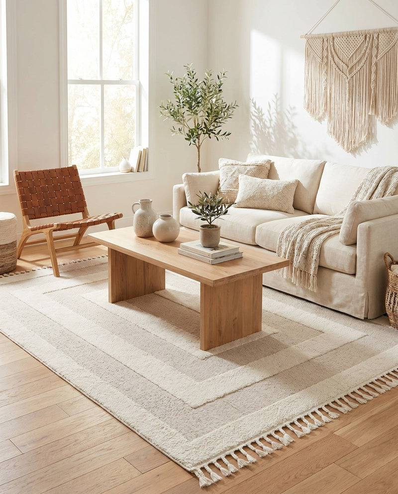 Sahara Chic Collection Area Rug -  Casablanca Rectangle Ivory  lifestyle 24