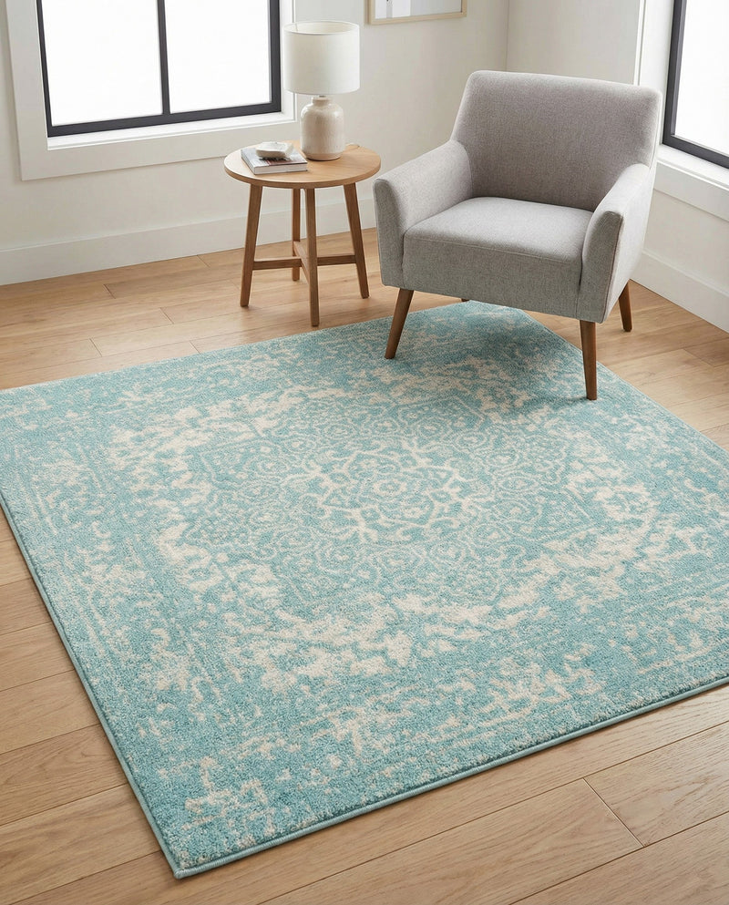 Georgetown Rugs Collection Area Rug - Dupont (Aqua) Square Aqua  lifestyle 36