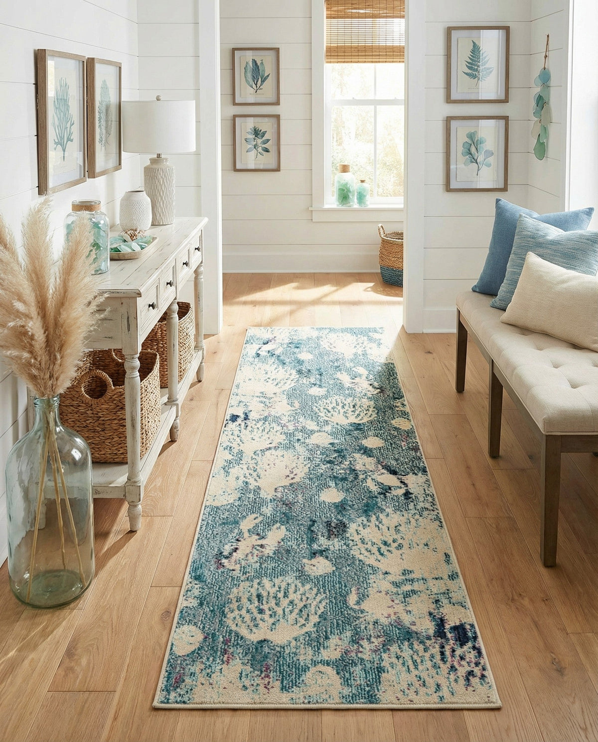 Sorrento Shores Collection Area Rug -  Vico Runner Light Blue  lifestyle 161