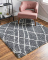 Cozy Haven Shag Collection Area Rug - Serenity (Pebble Gray) Square Pebble Gray  lifestyle 37