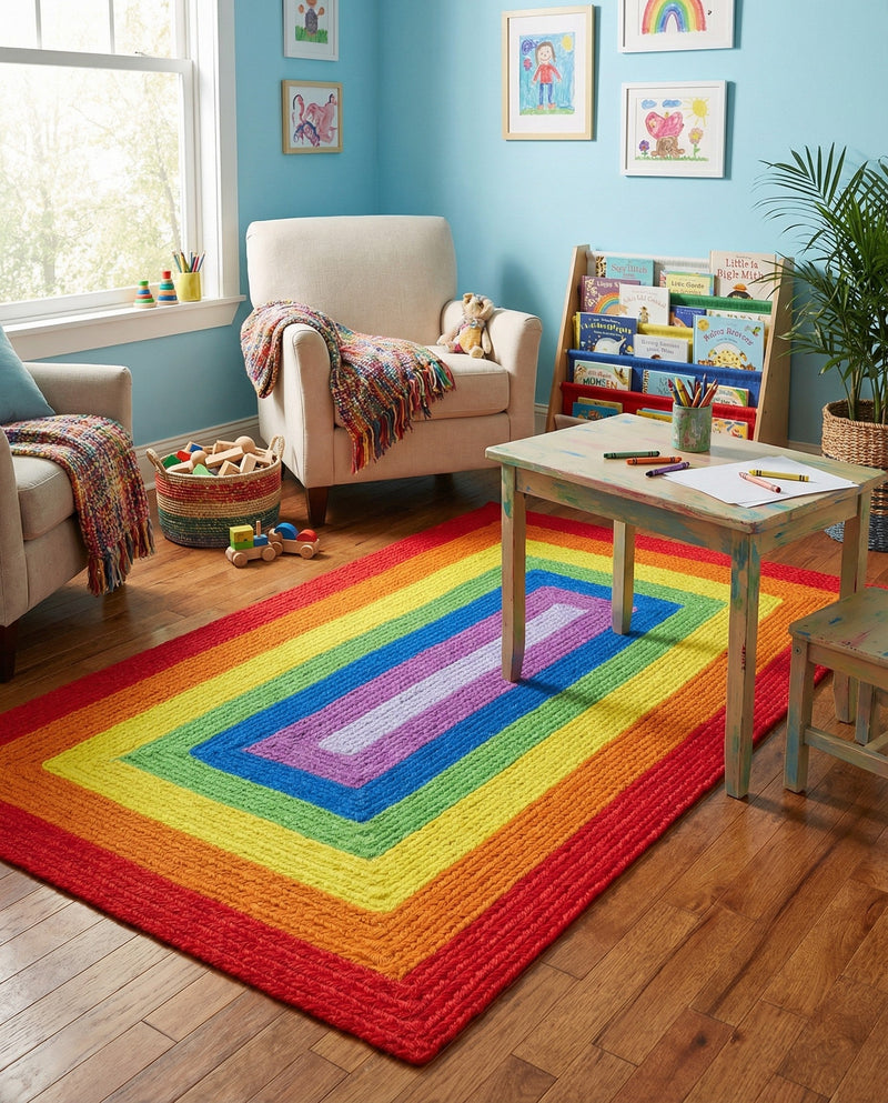 Sunset Isle Wool Braids Collection Area Rug - Paradise Rectangle Multi  lifestyle 11