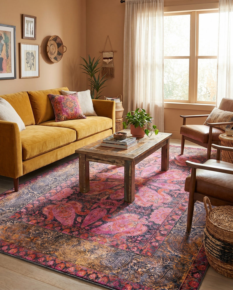 Maranta Collection Area Rug - Paramaribo Rectangle Pink  lifestyle 12