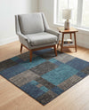 Autumn Meadow Collection Area Rug -  Sycamoreside (Blue Gray) Square Blue Gray  lifestyle 70