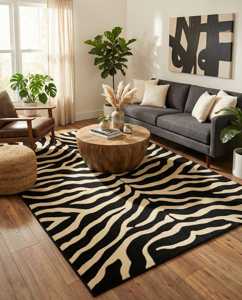 Savannah Sojourn Collection Area Rug -  Kilimanjaro Rectangle Black  lifestyle 25