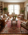 Bazaar Chic Collection Area Rug -  Khouribga Square Rust Red  lifestyle 56