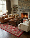 Isfahan Elegance Collection Area Rug - Naghsh-e Jahan (Red) Rectangle Red  lifestyle 26