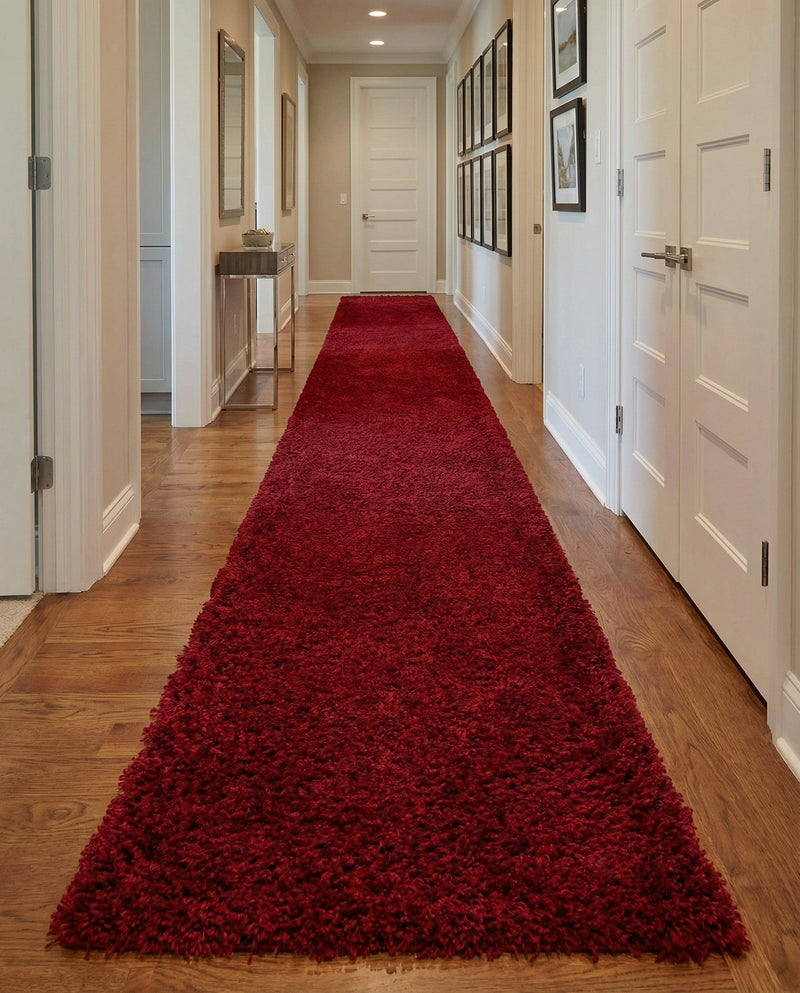 Plush Oasis Collection Area Rug - Serenity (Cherry Red) Runner Cherry Red  lifestyle 52