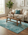 Riviera Elegance Collection Area Rug -  Monaco (Turquoise) Rectangle Turquoise  lifestyle 4