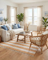 Tassel Trail Collection Area Rug - Pathway (Beige) Rectangle Beige  lifestyle 13