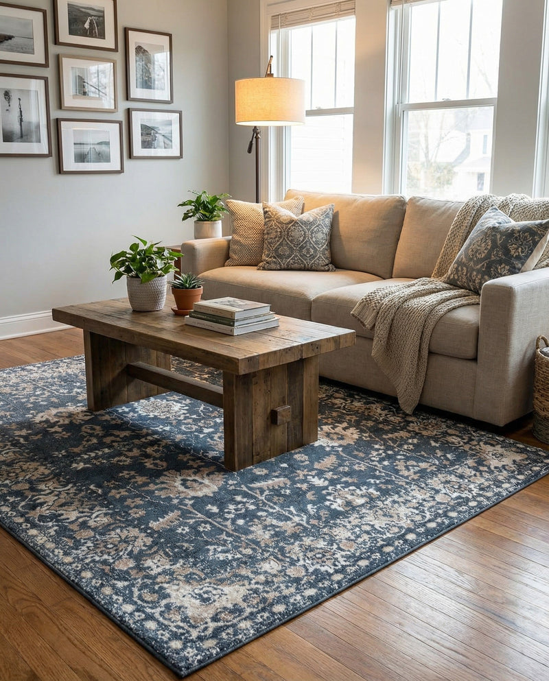 Cascade Range Collection Area Rug -  Shasta (Blue) Rectangle Blue  lifestyle 31