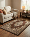 Tabriz Tapestry Collection Area Rug - Azerbaijan (Brown) Rectangle Brown  lifestyle 13