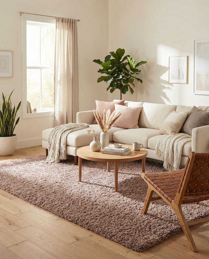 Eternal Plush Oasis Collection Area Rug -  Tranquility (Khaki) Rectangle Khaki  lifestyle 12
