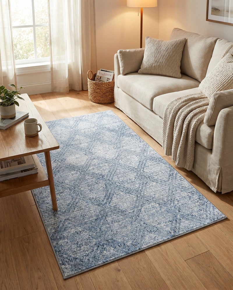 Aegean Elegance Washables Collection Area Rug -  Tinos Rectangle Blue  lifestyle 38