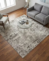 Luminara Sands Collection Area Rug - Elysium (Stone Gray) Square Stone Gray  lifestyle 80