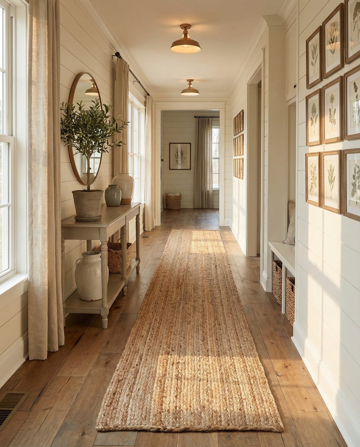 Woven Seaside Jute Collection Area Rug - Savannah (Natural) Runner Natural  lifestyle 69