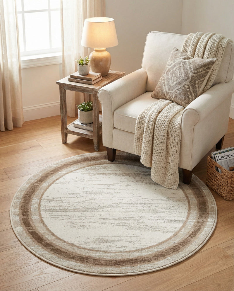 Coastal Haven Collection Area Rug -  Mariner Round Ivory  lifestyle 35
