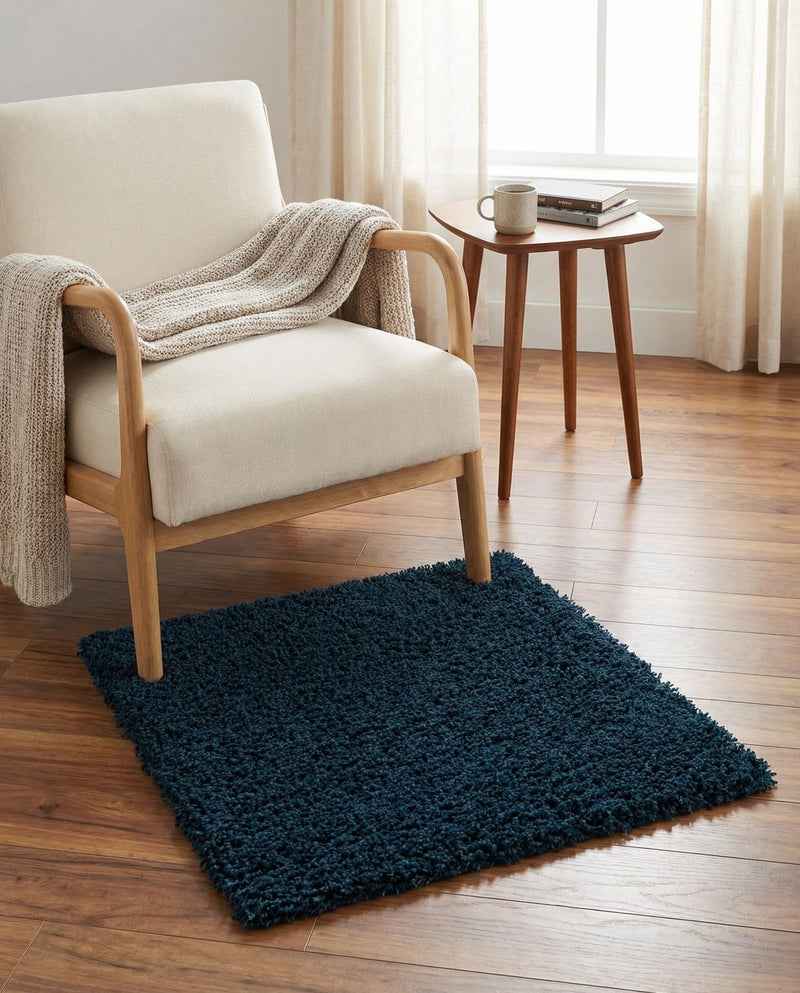 Plush Oasis Collection Area Rug - Serenity (Sapphire Blue) Square Sapphire Blue  lifestyle 57