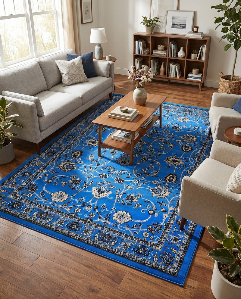 Isfahan Elegance Collection Area Rug - Naghsh-e Jahan (Dark Blue) Rectangle Dark Blue  lifestyle 31