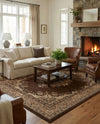 Tabriz Tapestry Collection Area Rug - Azerbaijan (Brown) Rectangle Brown  lifestyle 20