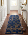 Hollywood Luxe Collection Area Rug -  Beverly (Navy Blue Gold) Runner Navy Blue Gold  lifestyle 30