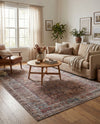 Vintage Memories Collection Area Rug -  Reverie Rectangle Rust Red and Brown  lifestyle 5