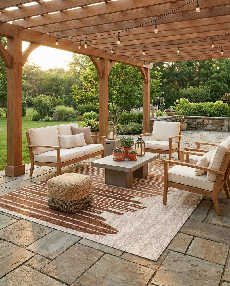 Urban Terrace Collection Area Rug -  Balcony Rectangle Beige Brown  lifestyle 22
